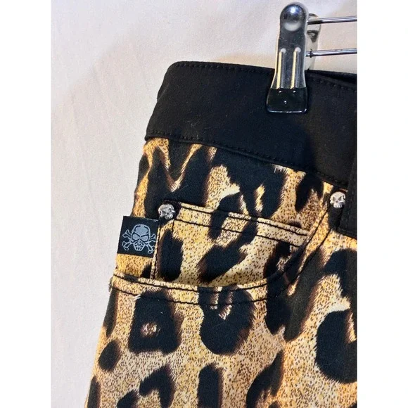TRIPP NYC Leopard Print Black Trim Pants Size 16 Punk Dark Goth Alternative Y2K - Picture 7 of 16